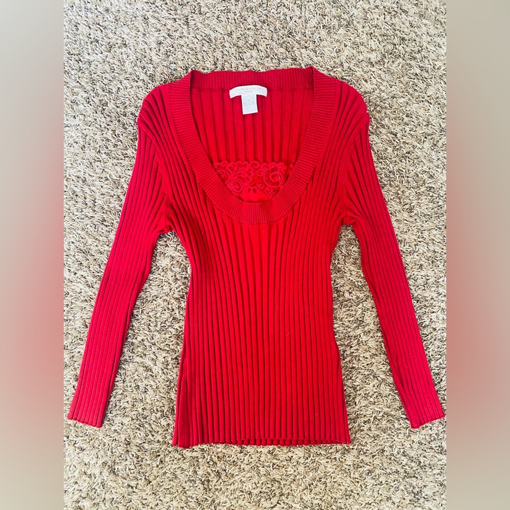 August Silk fitted long sleeve sweater